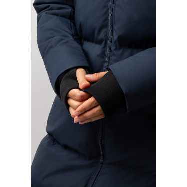 Lange gewatteerde damesjas Paloma Horze Bosbes Grijs