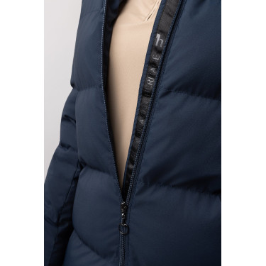 Lange gewatteerde damesjas Paloma Horze Bosbes Grijs