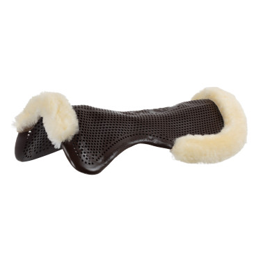 Acavallo Gel NS-S Classic-S halve vlak uitgesneden schokdemper Bruin / natuurlijk schapenvacht Acavallo Gel NS-S Classic-S halve vlak uitgesneden schokdemper Bruin / natuurlijk schapenvacht