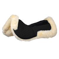 Equestro-schokdemper van elastaan met zakken en schapenvachtvoering Zwart / natuur