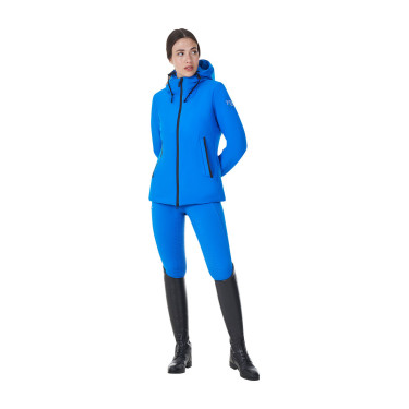 Waterdicht damesjack Equestro x FISE Blauw van Savoye