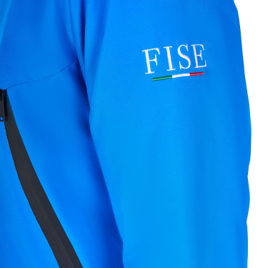 Heren waterdichte jas Equestro x FISE Blauw van Savoye