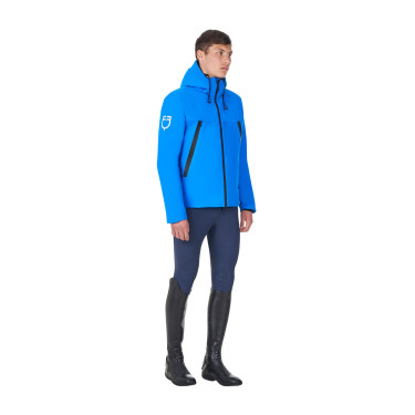 Heren waterdichte jas Equestro x FISE Blauw van Savoye