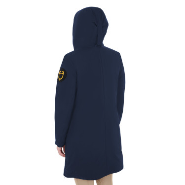 Lange damesjas Equestro waterafstotend en winddicht Marineblazer Marineblauw