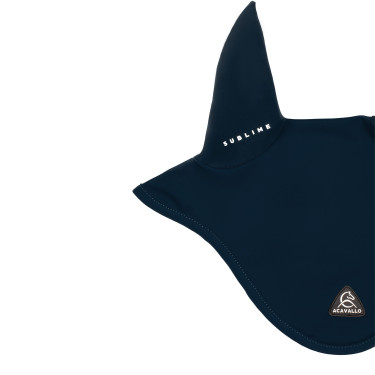Vliegendeken-oorennet Acavallo Sublime in spandex met siliconen logopatch Marine Marineblauw