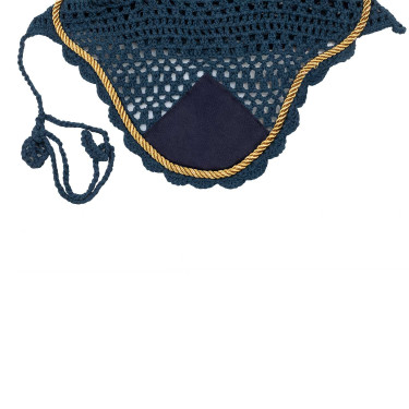 Paardenoornet Derby van katoen Marine / goud / marine