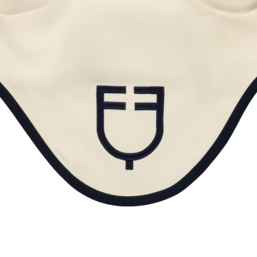 Equestro oornetje met gewatteerde Wave in technische stof Antiek wit / marineblazer