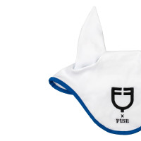 Equestro x FISE oornet van technische stof Wit / Savoisch blauw