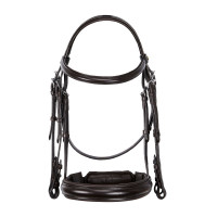 Equestro dressuurhoofdstel van leer zonder teugels Donkerbruin