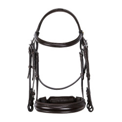 Equestro dressuurhoofdstel van leer zonder teugels Donkerbruin Equestro dressuurhoofdstel van leer zonder teugels Donkerbruin