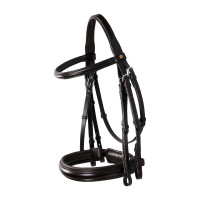 Equestro dressuurhoofdstel van leer zonder teugels Donkerbruin