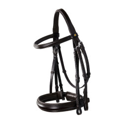 Equestro dressuurhoofdstel van leer zonder teugels Donkerbruin Equestro dressuurhoofdstel van leer zonder teugels Donkerbruin