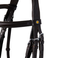 Equestro dressuurhoofdstel van leer zonder teugels Donkerbruin