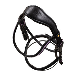 Anatomisch hoofdstel Equestro van leer Zwart