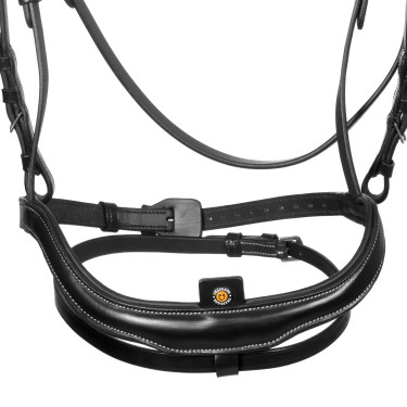 Anatomisch hoofdstel Equestro met gebogen neusriem Zwart