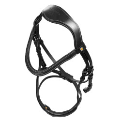 Anatomisch hoofdstel Equestro met gebogen neusriem Zwart