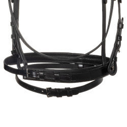 Engels trenshoofdstel Equestro zwart in leer Zwart