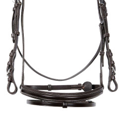 Springhoofdstel Equestro Engels leer Donkerbruin