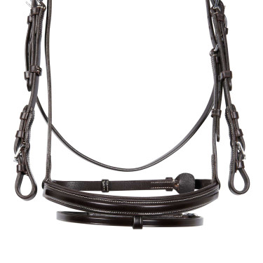 Springhoofdstel Equestro Engels leer Donkerbruin