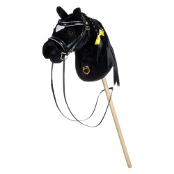 Glanzend leren hoofdstel voor hobby horse Equestro Zwart