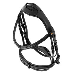 Equestro-hoofdstel met eenvoudige neusriem en brede, gebogen kopstuk Zwart