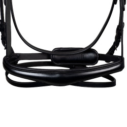 Equestro anatomisch hoofdstel met fuchsiakleurige stenen Zwart