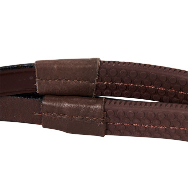 Equestro hoofdstel met Mexicaanse neusriem en synthetisch lamsvel Donkerbruin