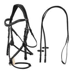 Mexicaans hoofdstel Supreme met anatomische neusriem Zwart