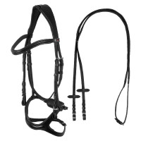 Supreme hoofdstel met gebogen anatomische neusriem Zwart Supreme hoofdstel met gebogen anatomische neusriem Zwart