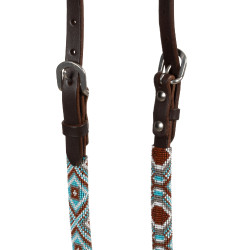 Western hoofdstel Pool’s Diamonds one-ear met geoliede parels Donkerbruin