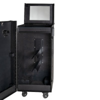 Zadelkast Equestro zwart materiaal 65×62×138 cm Glanzend zwart