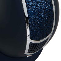 Equestro-rijhelm met strass Marine / zilver Blauw Equestro-rijhelm met strass Marine / zilver Blauw