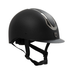 Uniseks Equestro Azael-rijhelm met achterste draaiknop, conform EN 1384-2023 Zwart / gunmetal Grijs Uniseks Equestro Azael-rijhelm met achterste draaiknop, conform EN 1384-2023 Zwart / gunmetal Grijs
