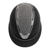 Dameshelm Equestro Apocalypse mat schalen met strass EN 1384-2023 Zwart / zwart Dameshelm Equestro Apocalypse mat schalen met strass EN 1384-2023 Zwart / zwart