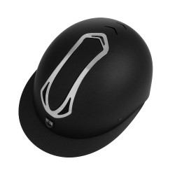 Dameshelm Equestro met brede klep, EN 1384-2023 goedgekeurd Zwart / gunmetal