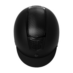 Unisex helm Equestro met carboninzet en glanzende rand EN 1384-2023 Zwart / zwart