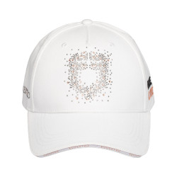 Damespet Equestro met strasslogo Wit