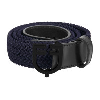 Elastische Equestro-riem met zwarte logogesp Marine Marineblauw