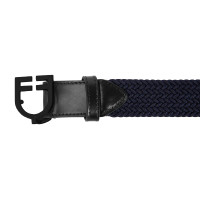 Elastische Equestro-riem met zwarte logogesp Marine Marineblauw