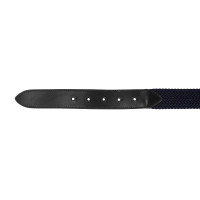 Elastische Equestro-riem met zwarte logogesp Marine Marineblauw