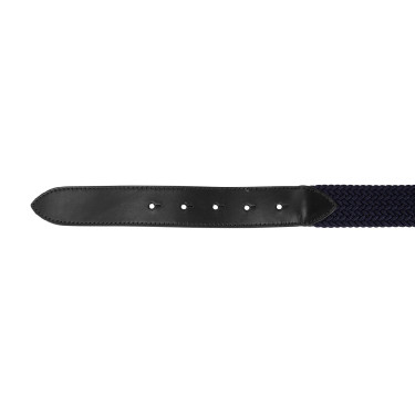 Elastische Equestro-riem met zwarte logogesp Marine Marineblauw