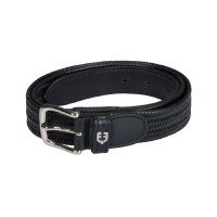 Elastische leren riem Equestro Zwart