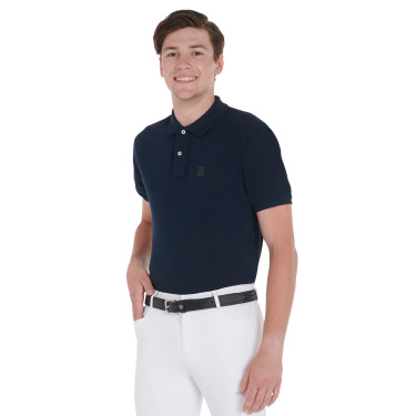 Elastische leren riem Equestro Zwart