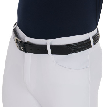 Elastische leren riem Equestro Zwart