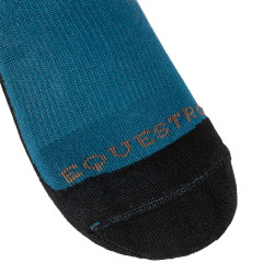 Uniseks Equestro Basic sokken van technische stof Koraalblauw / walnoot