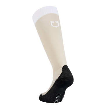Uniseks Equestro Basic sokken van technische stof Oxford tan / wit Beige Uniseks Equestro Basic sokken van technische stof Oxford tan / wit Beige