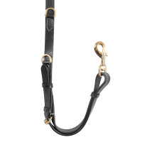 Equestro borsttuig met vork van gelooid leer en stalen gespen NIEUW Zwart