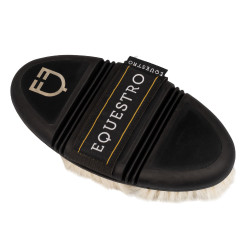 Equestro flexibele verzorgingsborstel met zachte haren Natuurlijk Bruin