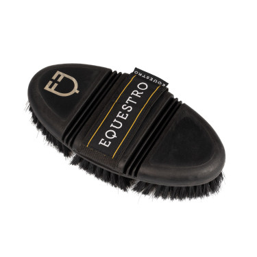 Equestro flexibele borstel met korte synthetische haren Zwart