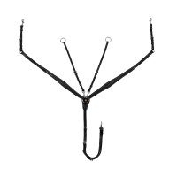 Equestro borsttuig van leer met sierstiksel en afneembare martingaal Zwart